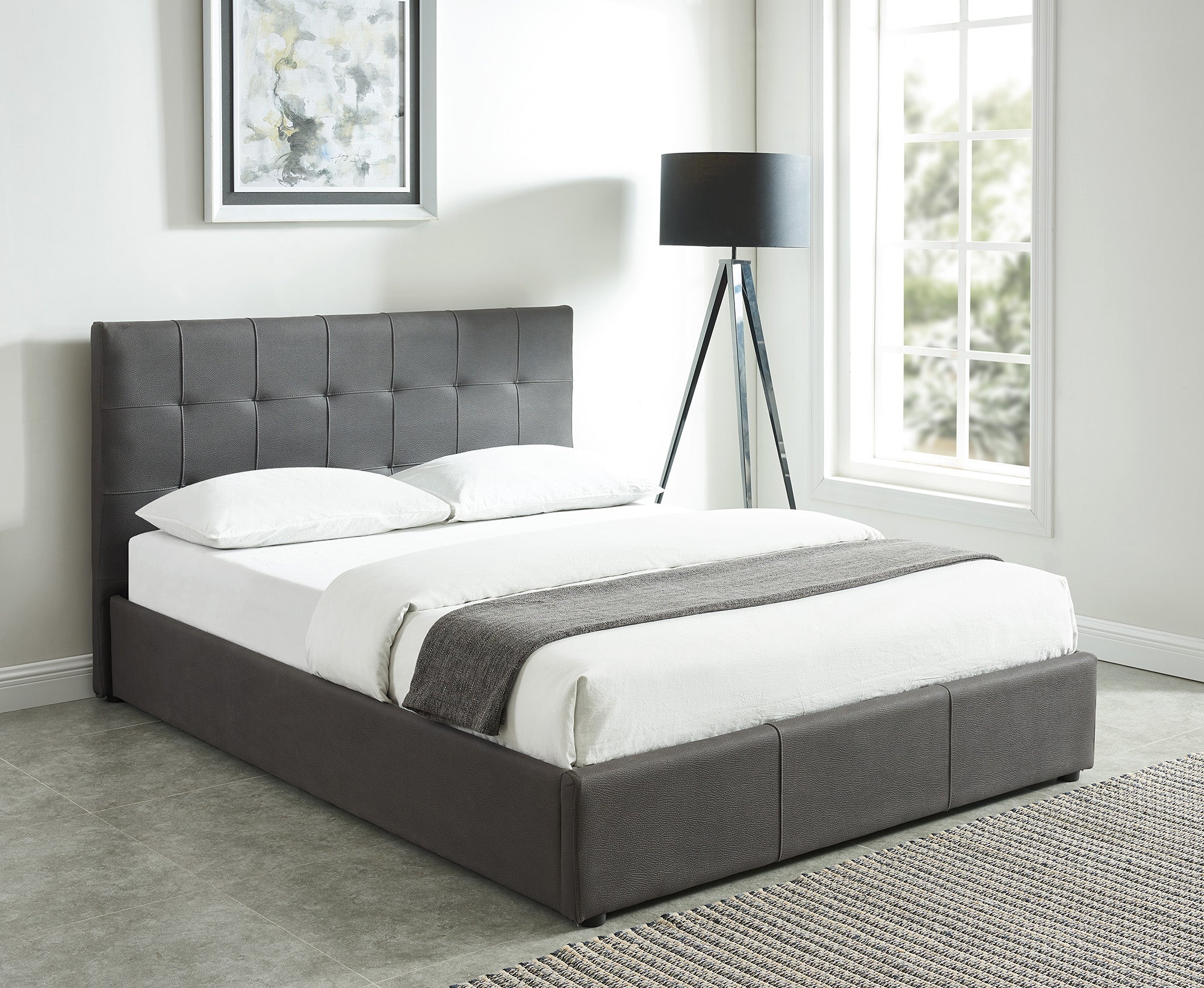 Extara King Bed Grey