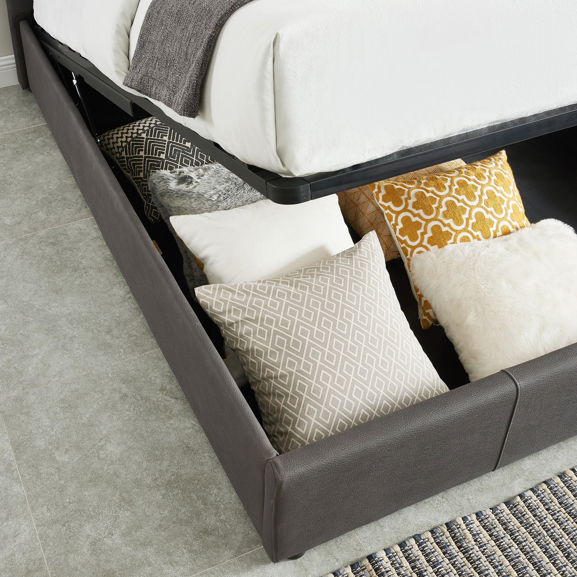 Extara King Bed Grey