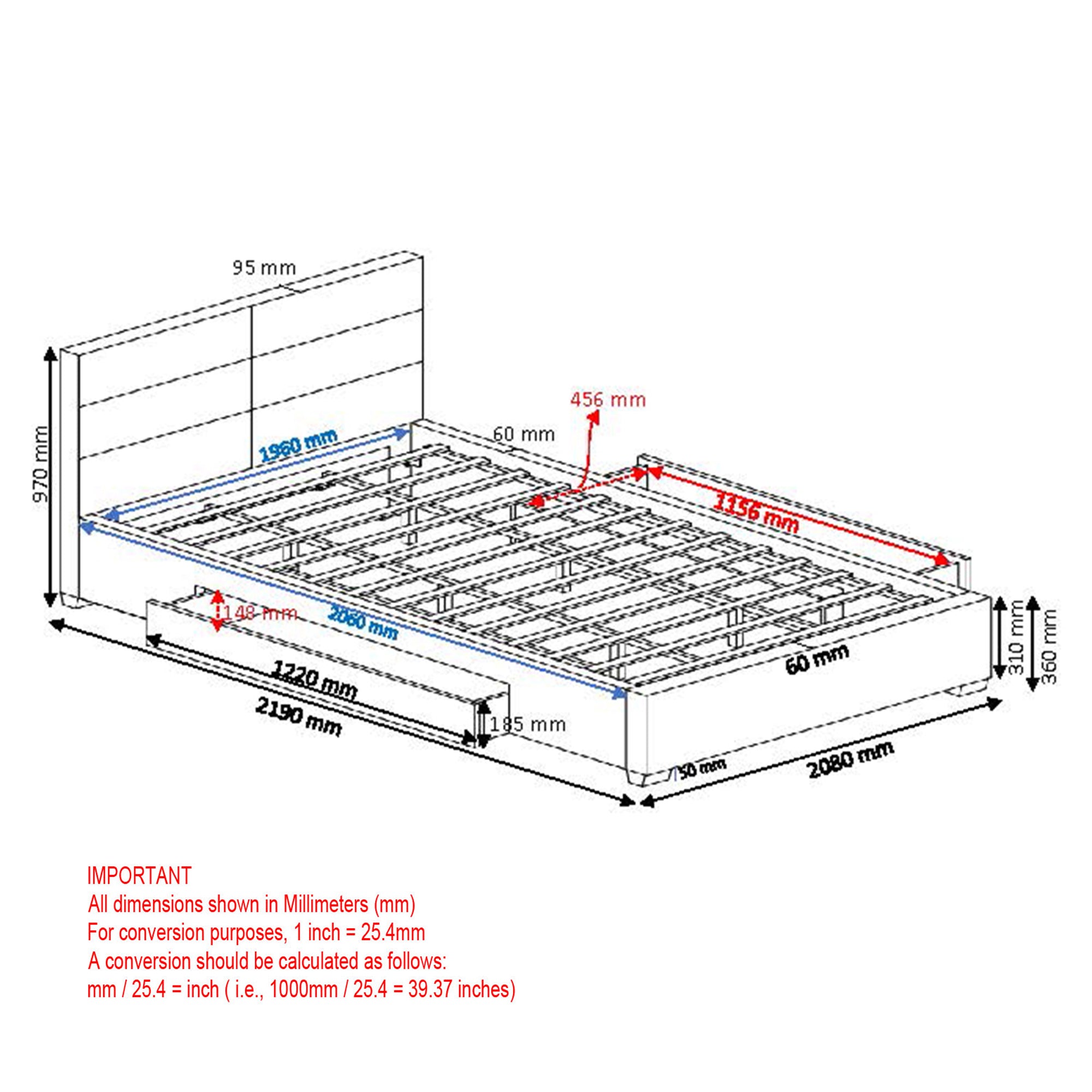 Emilio King Bed with Storage