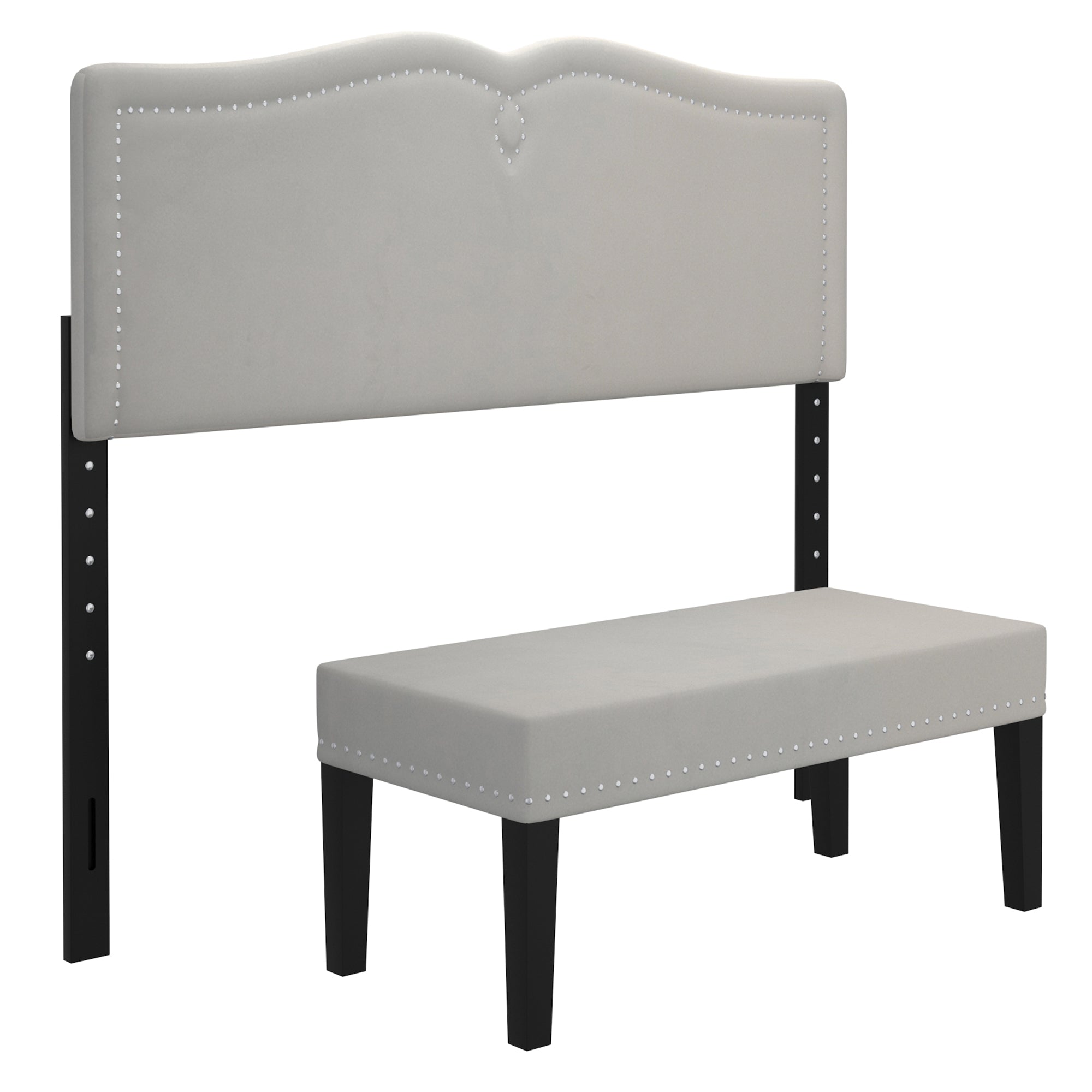 Aurora Double/Queen ADJ Headboard W/ Bench