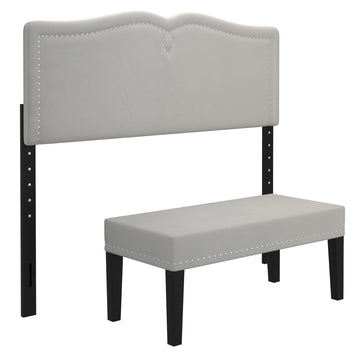 Aurora Double/Queen ADJ Headboard W/ Bench