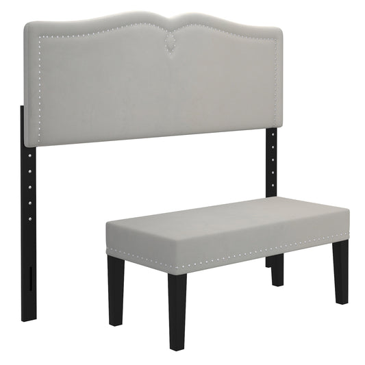 Aurora Double/Queen ADJ Headboard W/ Bench