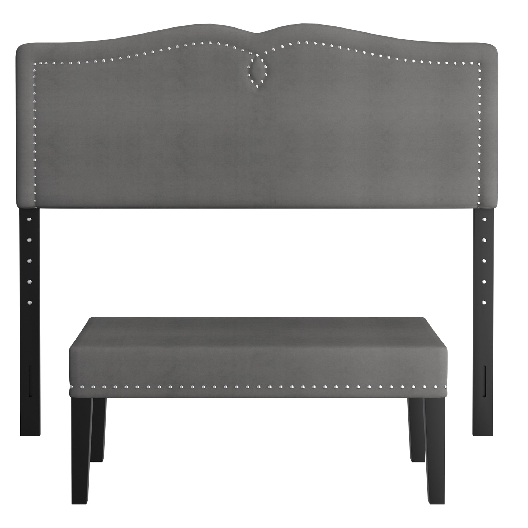 Aurora Double/Queen ADJ Headboard W/ Bench